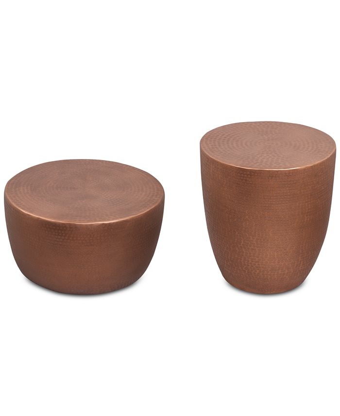 Nova Metal Table Furniture, 2-Pc. Set (Drum Coffee Table & Drum End Table) Nova Metal Table Furniture, 2-Pc. Set (Drum Coffee Table & Drum End Table) -Costway Shop