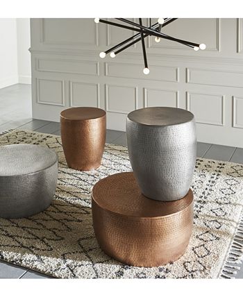 Nova Metal Table Furniture, 2-Pc. Set (Drum Coffee Table & Drum End Table) Nova Metal Table Furniture, 2-Pc. Set (Drum Coffee Table & Drum End Table) -Costway Shop