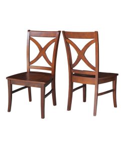 International Concepts Salerno Chair, Wood Seat, Set Of 2 3 International Concepts Salerno Chair, Wood Seat, Set Of 2 -Costway Shop 10274457 fpx