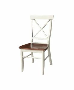 International Concepts X-Back Chair - With Solid Wood Seat , Set Of 2