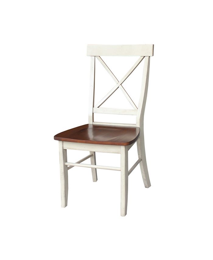 International Concepts X-Back Chair - With Solid Wood Seat , Set Of 2 3 International Concepts X-Back Chair - With Solid Wood Seat , Set Of 2