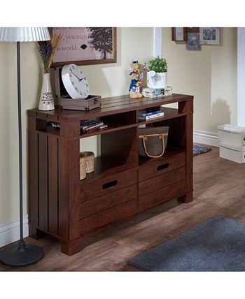 CLOSEOUT Crezo Plank Style Sofa Table Furniture Of America CLOSEOUT Crezo Plank Style Sofa Table -Costway Shop