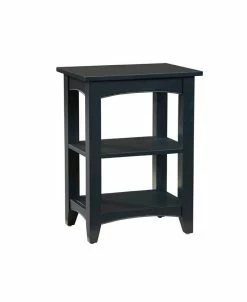 Alaterre Furniture Shaker Cottage 2 Shelf End Table, Charcoal Gray