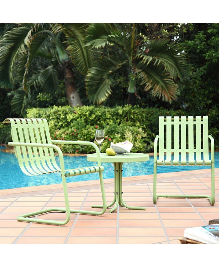Gracie 3 Piece Metal Outdoor Conversation Seating Set - 2 Chairs And Side Table Crosley Gracie 3 Piece Metal Outdoor Conversation Seating Set - 2 Chairs And Side Table -Costway Shop