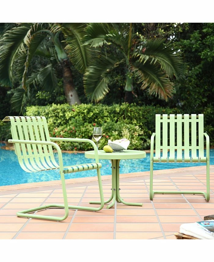 Crosley Gracie 3 Piece Metal Outdoor Conversation Seating Set - 2 Chairs And Side Table 3 Crosley Gracie 3 Piece Metal Outdoor Conversation Seating Set - 2 Chairs And Side Table
