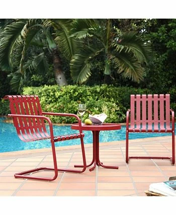 Crosley Gracie 3 Piece Metal Outdoor Conversation Seating Set - 2 Chairs And Side Table 5 Crosley Gracie 3 Piece Metal Outdoor Conversation Seating Set - 2 Chairs And Side Table - Image 3