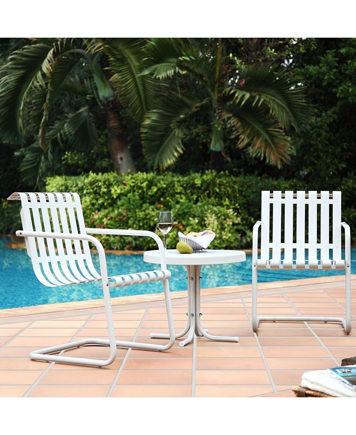 Gracie 3 Piece Metal Outdoor Conversation Seating Set - 2 Chairs And Side Table Crosley Gracie 3 Piece Metal Outdoor Conversation Seating Set - 2 Chairs And Side Table -Costway Shop