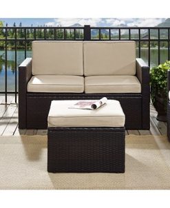 Crosley Palm Harbor Outdoor Wicker Loveseat With Cushions -Costway Shop 10551990 fpx