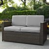 Crosley Palm Harbor Outdoor Wicker Loveseat With Cushions