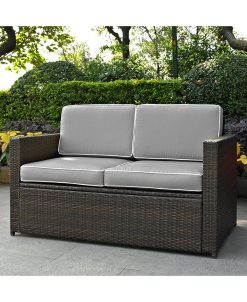 Crosley Palm Harbor Outdoor Wicker Loveseat With Cushions