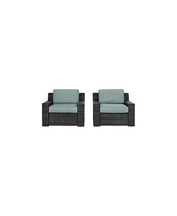 Beaufort 2 Piece Outdoor Wicker Seating Set With Mist Cushion - 2 Outdoor Wicker Chairs Crosley Beaufort 2 Piece Outdoor Wicker Seating Set With Mist Cushion - 2 Outdoor Wicker Chairs -Costway Shop