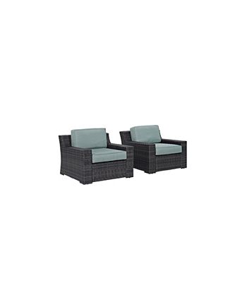 Beaufort 2 Piece Outdoor Wicker Seating Set With Mist Cushion - 2 Outdoor Wicker Chairs Crosley Beaufort 2 Piece Outdoor Wicker Seating Set With Mist Cushion - 2 Outdoor Wicker Chairs -Costway Shop