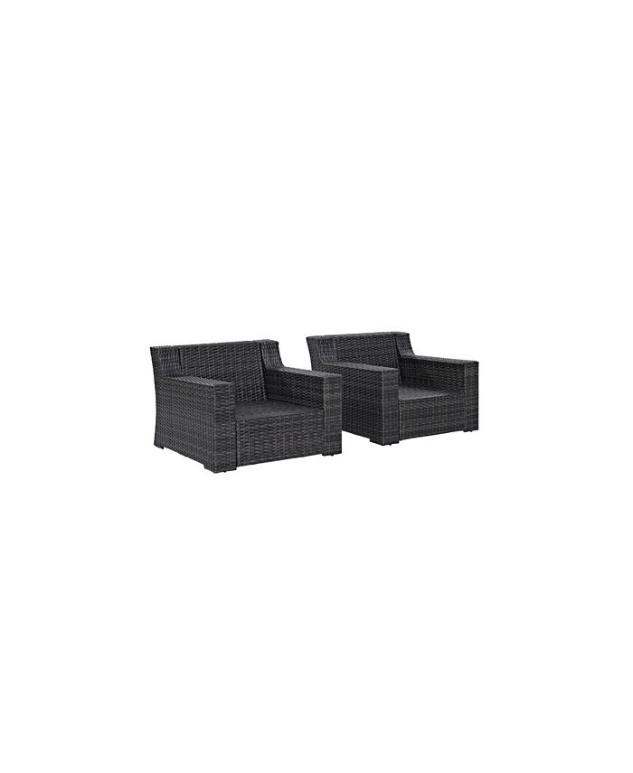 Beaufort 2 Piece Outdoor Wicker Seating Set With Mist Cushion - 2 Outdoor Wicker Chairs Crosley Beaufort 2 Piece Outdoor Wicker Seating Set With Mist Cushion - 2 Outdoor Wicker Chairs -Costway Shop