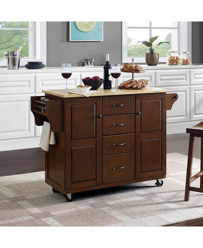 Crosley Eleanor Natural Wood Top Kitchen Cart 3 Crosley Eleanor Natural Wood Top Kitchen Cart