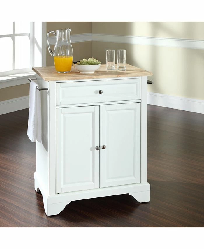 Crosley Lafayette Natural Wood Top Portable Kitchen Island 3 Crosley Lafayette Natural Wood Top Portable Kitchen Island