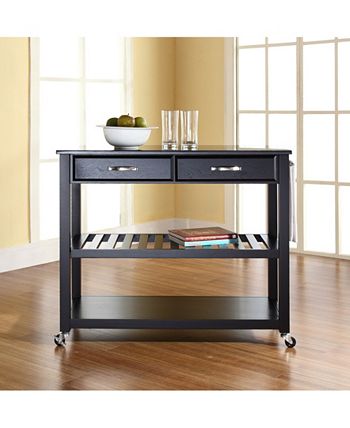 Solid Granite Top Kitchen Cart Island With Optional Stool Storage Crosley Solid Granite Top Kitchen Cart Island With Optional Stool Storage -Costway Shop