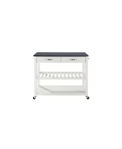Crosley Solid Granite Top Kitchen Cart Island With Optional Stool Storage -Costway Shop 10554475 fpx
