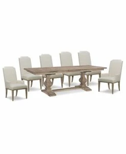 Furniture Rachael Ray Monteverdi 2 7-Pc. Dining Set (Table, 4 Upholstered Side Chairs & 2 Upholstered Arm Chairs) -Costway Shop 10895730 fpx