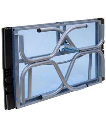 Folding Craft Station Silver / Blue Glass Clickhere2shop Folding Craft Station Silver / Blue Glass -Costway Shop