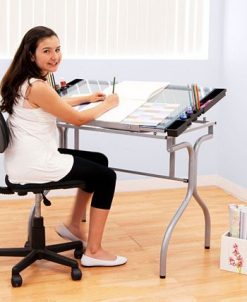 Clickhere2shop Folding Craft Station Silver / Blue Glass 9 Clickhere2shop Folding Craft Station Silver / Blue Glass -Costway Shop 11097787 fpx