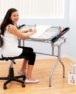 Clickhere2shop Folding Craft Station Silver / Blue Glass 18 Clickhere2shop Folding Craft Station Silver / Blue Glass -Costway Shop 11097787 fpx