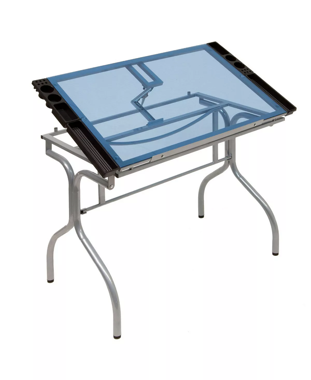 Clickhere2shop Folding Craft Station Silver / Blue Glass 11 Clickhere2shop Folding Craft Station Silver / Blue Glass - Image 9