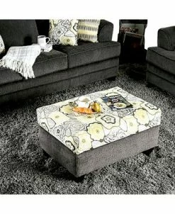 Furniture Of America Kaya Wood-Constructed Floral Ottoman -Costway Shop 11127870 fpx