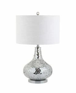JONATHAN Y Emilia Mirrored Mosaic LED Table Lamp