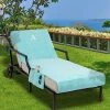 Linum Home Personalized Standard Size 100% Turkish Cotton Chaise Lounge Cover With Side Pockets -Costway Shop 11304268 fpx