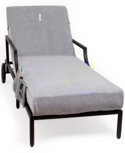 Linum Home Personalized Standard Size 100% Turkish Cotton Chaise Lounge Cover With Side Pockets -Costway Shop 11304373 fpx
