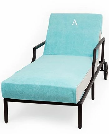 Linum Home Personalized 100% Turkish Cotton Chaise Lounge Cover 4 Linum Home Personalized 100% Turkish Cotton Chaise Lounge Cover - Image 2