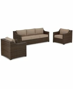 Furniture Camden Outdoor Wicker 3-Pc. Seating Set (1 Sofa & 2 Chairs), Created For Macy's