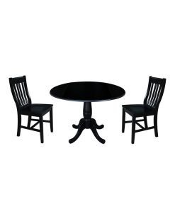 International Concepts 42 Round Top Pedestal Table With 2 Chairs