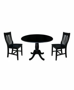 International Concepts 42 Round Top Pedestal Table With 2 Chairs