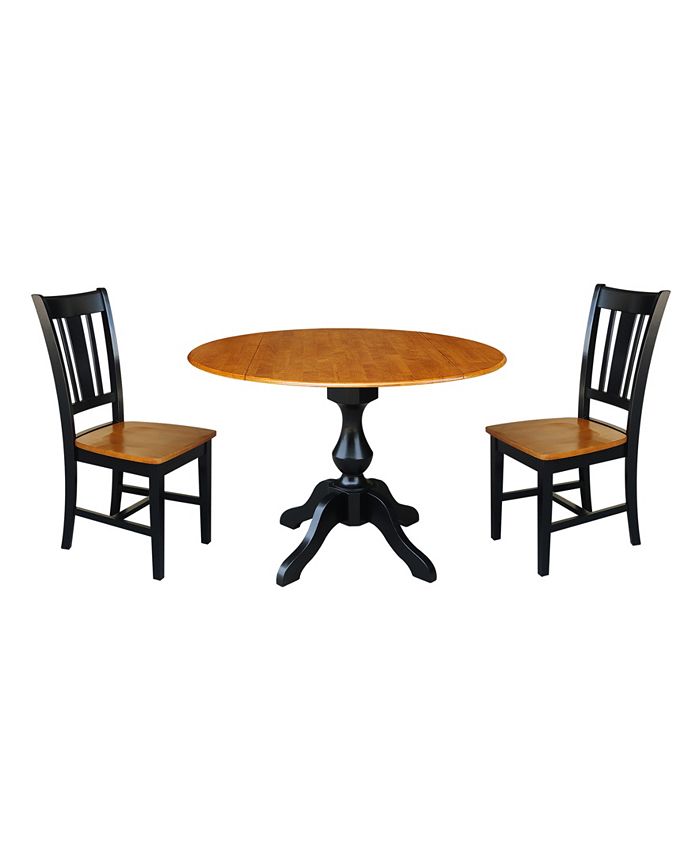 42 Round Top Pedestal Table With 2 Chairs International Concepts 42 Round Top Pedestal Table With 2 Chairs -Costway Shop