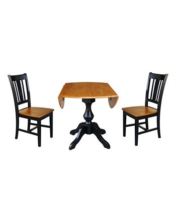 42 Round Top Pedestal Table With 2 Chairs International Concepts 42 Round Top Pedestal Table With 2 Chairs -Costway Shop