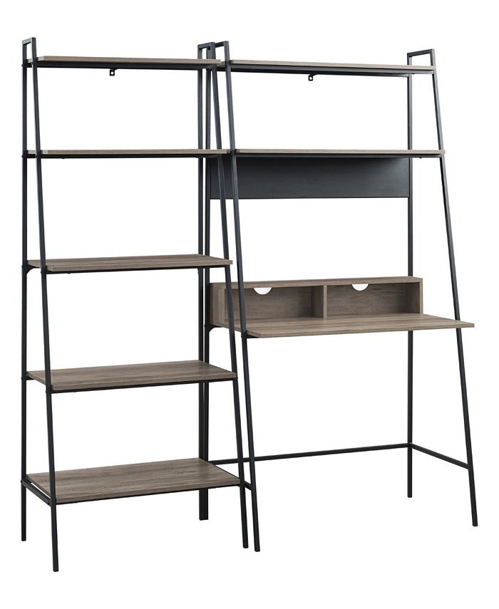 2-Piece Home Office Wood Desk Set Walker Edison 2-Piece Home Office Wood Desk Set -Costway Shop