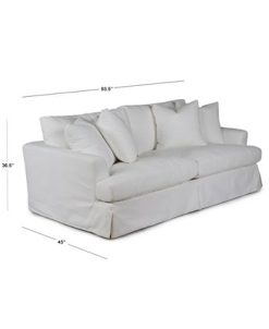 Furniture Brenalee 93 Performance Fabric Slipcover Sofa With Four Pillows -Costway Shop 12722588 fpx