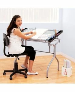 Clickhere2shop Folding Craft Station Silver / Blue Glass 15 Clickhere2shop Folding Craft Station Silver / Blue Glass -Costway Shop 12812263 fpx