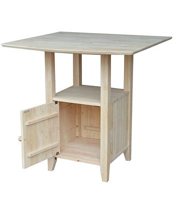 Dual Drop Leaf Bistro Table - Bar Height - With Storage International Concepts Dual Drop Leaf Bistro Table - Bar Height - With Storage -Costway Shop