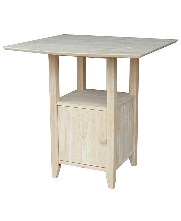 Dual Drop Leaf Bistro Table - Bar Height - With Storage International Concepts Dual Drop Leaf Bistro Table - Bar Height - With Storage -Costway Shop