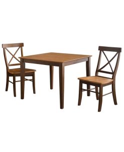 International Concepts 36X36 Dining Table With 2 X-Back Chairs -Costway Shop 12885592 fpx