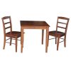 International Concepts 30X30 Dining Table With 2 Ladderback Chairs 1 International Concepts 30X30 Dining Table With 2 Ladderback Chairs -Costway Shop 12885675 fpx