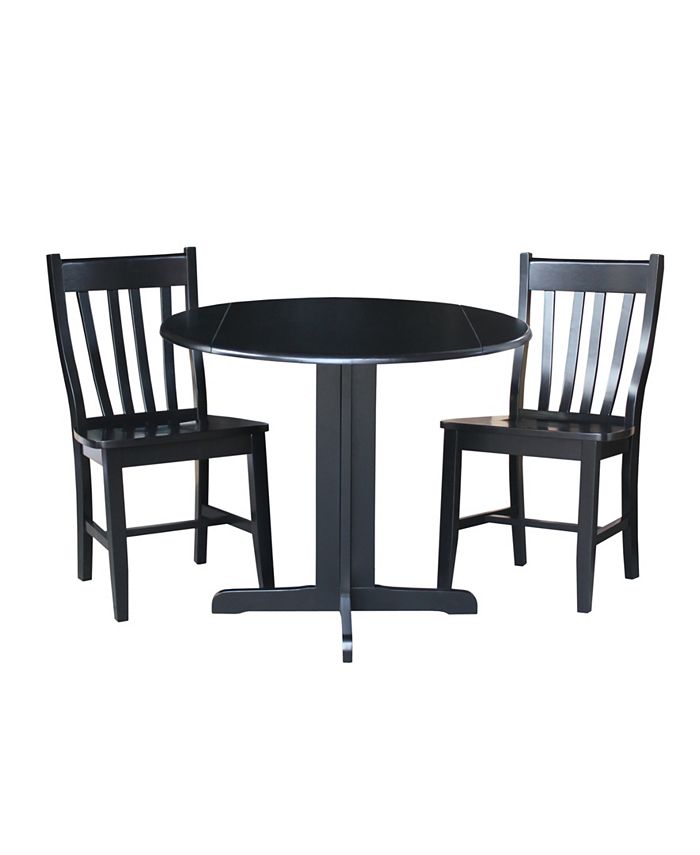 36 Dual Drop Leaf Table With 2 San Remo Chairs International Concepts 36 Dual Drop Leaf Table With 2 San Remo Chairs -Costway Shop