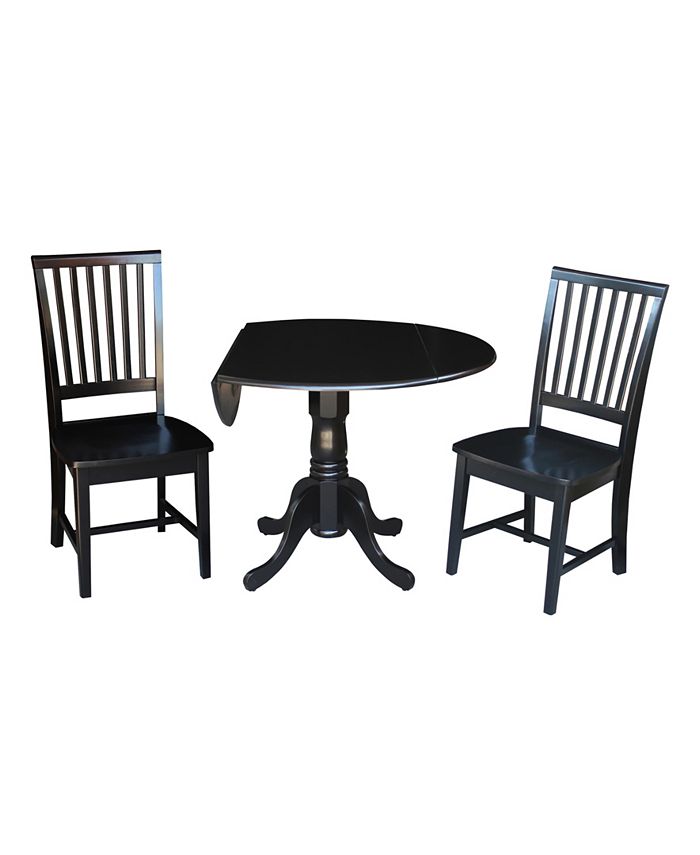 42 Dual Drop Leaf Table With 2 Mission Chairs International Concepts 42 Dual Drop Leaf Table With 2 Mission Chairs -Costway Shop