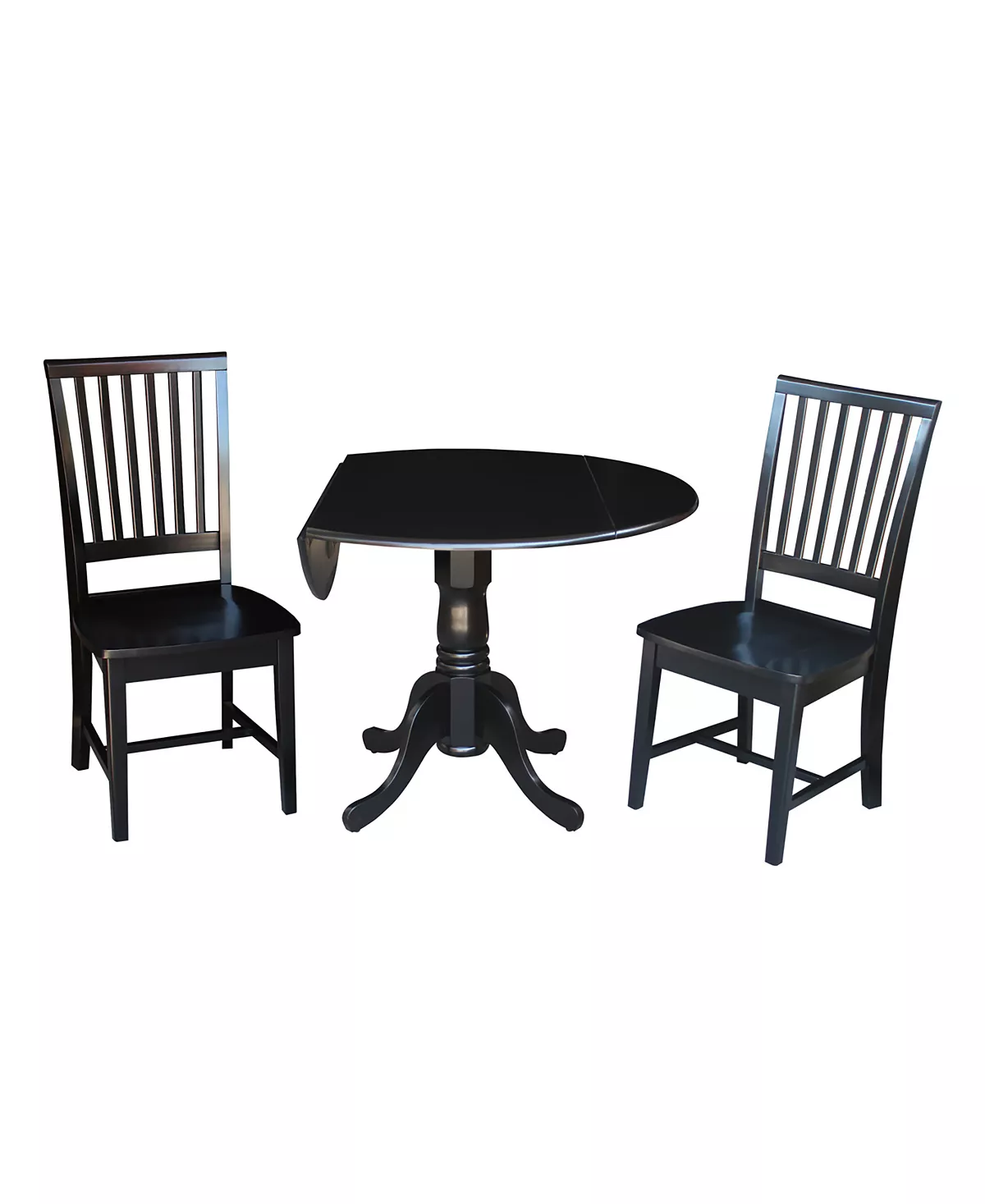 International Concepts 42 Dual Drop Leaf Table With 2 Mission Chairs 3 International Concepts 42 Dual Drop Leaf Table With 2 Mission Chairs
