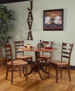 International Concepts 42 Dual Drop Leaf Table With 4 Emily Chairs