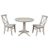 International Concepts 36 Round Top Pedestal Table - With 2 X-Back Chairs 1 International Concepts 36 Round Top Pedestal Table - With 2 X-Back Chairs -Costway Shop 12886245 fpx