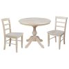 International Concepts 36 Round Top Pedestal Table - With 2 Madrid Chairs 1 International Concepts 36 Round Top Pedestal Table - With 2 Madrid Chairs -Costway Shop 12886437 fpx