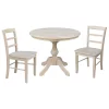 International Concepts 36 Round Top Pedestal Table - With 2 Madrid Chairs